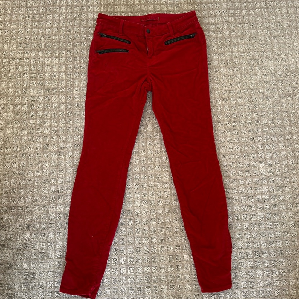 J Band red corduroy pants